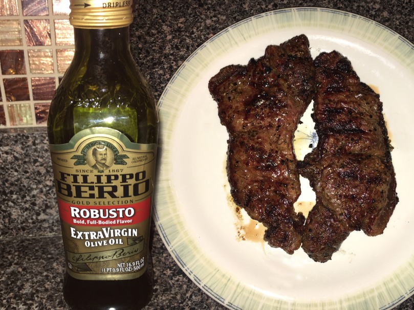 steak dinner with filippo berio robusto